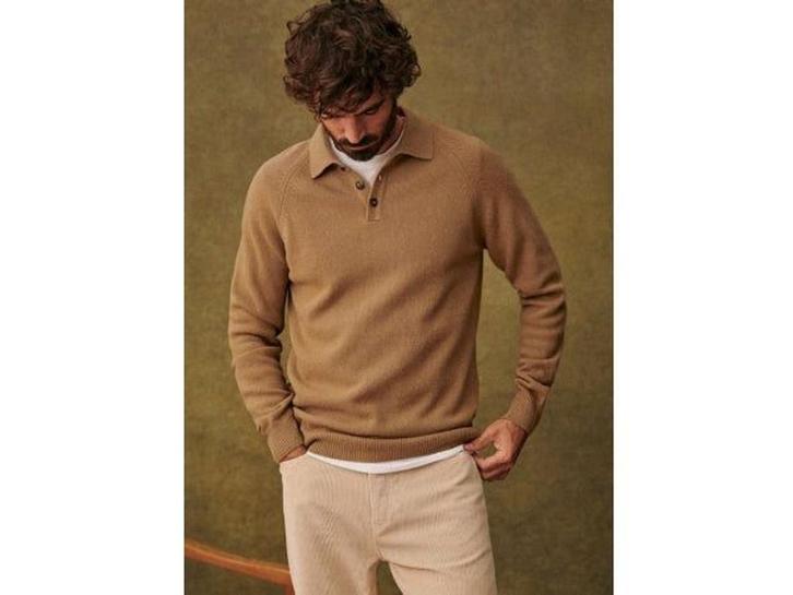 Octobre Moreno - Heren Trui - 100% Wol - Camel - Maat XL, Kleding | Heren, Overige Herenkleding, Nieuw, Verzenden