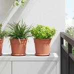 vidaXL Ronde Bloempot 24 pcs Baksteenrood Ø 19 x 16 cm, Kunststof, Minder dan 30 cm, Verzenden, Minder dan 60 cm