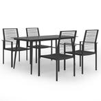 vidaXL 5-delige Tuinset, 4 zitplaatsen, Verzenden, Nieuw, Rvs