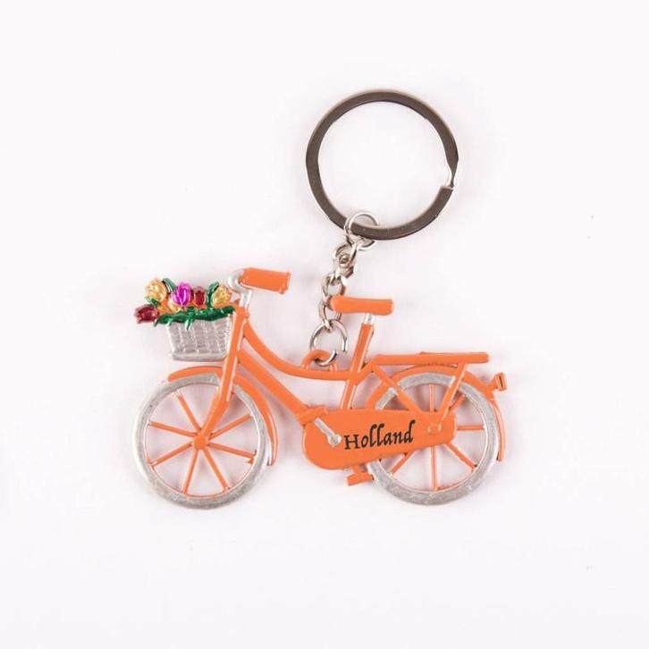 Sleutelhanger fiets oranje met tulpen, Kleding | Heren, Schoenen, Nieuw, Ophalen of Verzenden