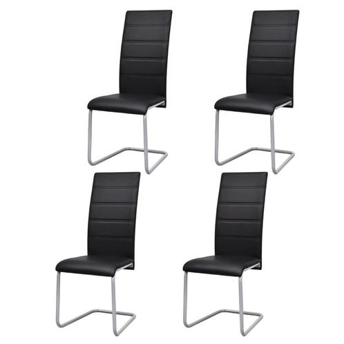 Eetkamerstoelen Zwart Kunstleer 4 stuks | retourdeal | 35..., Huis en Inrichting, Stoelen, Vier, Zwart, Nieuw, Ophalen of Verzenden