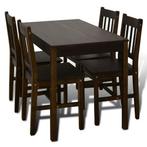 Eettafel met Stoelen Grenenhout Bruin - Tweedekansje - 46%!, Huis en Inrichting, Complete eetkamers, Ophalen of Verzenden, Nieuw