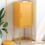 vidaXL buffetkast 36x39x107 cm staal mosterdgeel, Huis en Inrichting, Minder dan 50 cm, Verzenden, 100 tot 150 cm, Nieuw