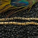 Gouden vierkante koningsschakel armband | 23 cm, Ophalen of Verzenden, Gebruikt, Overige kleuren, Goud