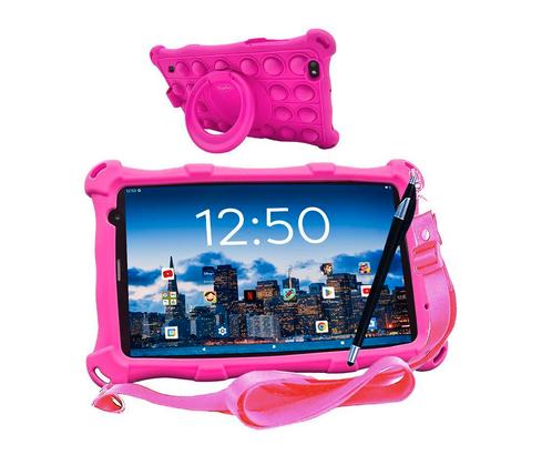 AngelTech Kindertablet PRO MAX – 4+3GB RAM – 64+64GB - Roze, Computers en Software, Android Tablets, 8 inch, 128 GB, Wi-Fi en Mobiel internet
