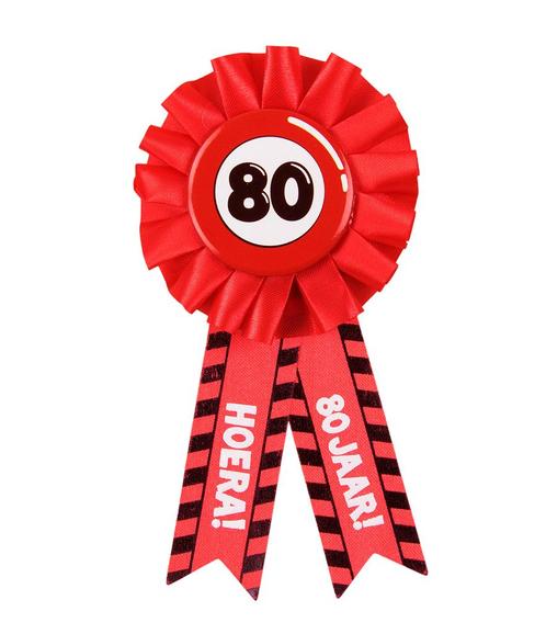 Rozet Hoera 80 Jaar Hoera, Hobby en Vrije tijd, Feestartikelen, Nieuw, Verzenden
