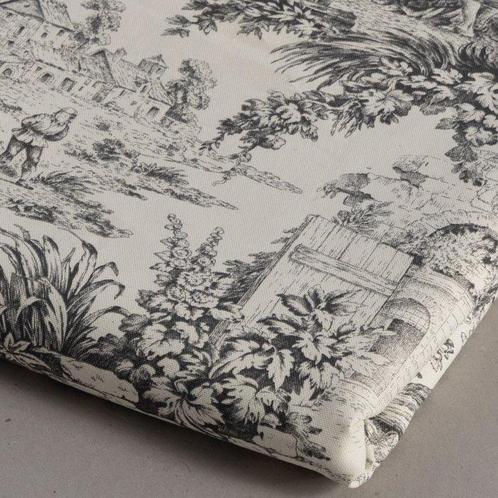 Exclusief Toile de Jouy Grijs - Textiel  - 250 cm - 280 cm, Antiek en Kunst, Antiek | Kleden en Textiel