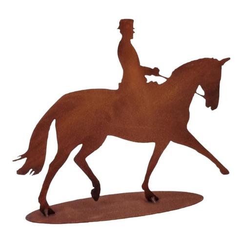 Tuinbeeld dressuur ruiter met paard Sanne 22.5x27.5cm, Tuin en Terras, Tuinwanddecoratie, Verzenden