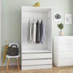 vidaXL Kledingkast 100x50x200 cm bewerkt hout hoogglans wit, Huis en Inrichting, Kasten | Kledingkasten, Verzenden, Nieuw