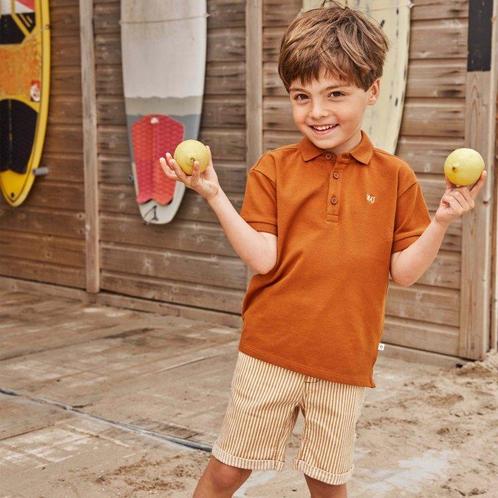 Your Wishes  Jongens polo  solid djamie bruin Maat 80, Kinderen en Baby's, Babykleding | Maat 80, Nieuw, Ophalen of Verzenden