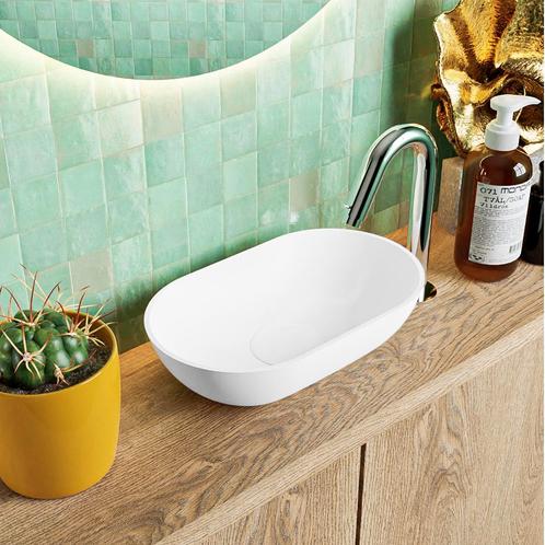 MONDIAZ POOLE solid surface opzetkom kleur Talc | Talc., Doe-het-zelf en Verbouw, Sanitair, Overige typen, Nieuw, Ophalen of Verzenden