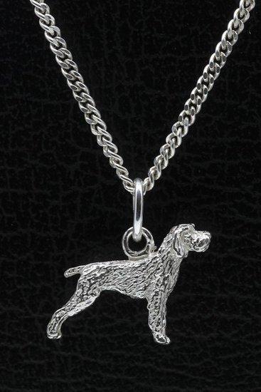 Zilveren Griffon korthals ketting hanger - klein, Sieraden, Tassen en Uiterlijk, Kettinghangers, Verzenden