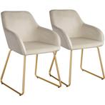 Eetkamerstoel Jeane, fluweellook, sledeonderstel - Fluweello, Verzenden, Nieuw