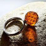 Elegant amberbolring – vurig cognac BALTIC AMBER op 925, Verzamelen