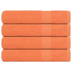 vidaXL Handdoeken 4 st 100x200 cm 360 g/m² 100% katoen, Verzenden, Nieuw, Oranje