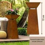 Metalen roestige tuindecoratiezuil met plantenbak in patina, Huis en Inrichting, Woonaccessoires | Overige, Verzenden, Nieuw