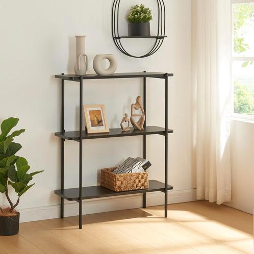 Boekenkast Samnanger open kast 100x80x34 cm zwart [en.casa], Huis en Inrichting, Kasten | Boekenkasten, Nieuw, Verzenden