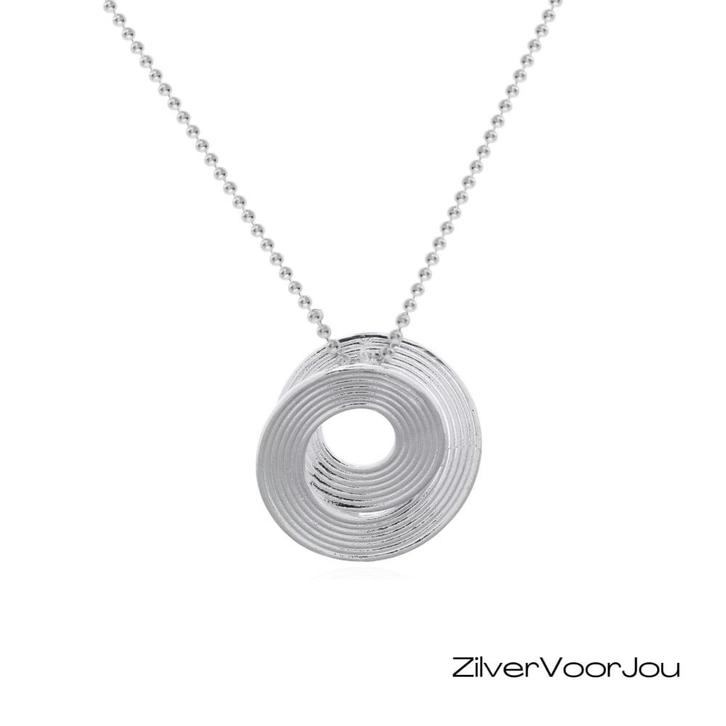 925 Zilveren Circle Spiral Hanger, Sieraden, Tassen en Uiterlijk, Kettinghangers, Nieuw, Verzenden
