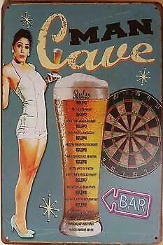 Man cave bier rules reclamebord, Verzamelen, Merken en Reclamevoorwerpen, Nieuw, Verzenden