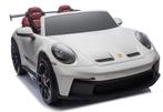 Kinderauto PORSCHE GT3 wit,2 zitter, Mp4, leder, eva, FM, BT, Ophalen of Verzenden, Nieuw