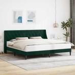 vidaXL Bedframe met hoofdeinde Donkergroen 200 x 200 cm, Verzenden, Nieuw, Groen, Stof
