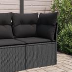 vidaXL Tuinhoekbank met kussens poly rattan zwart, Verzenden, Nieuw, Rotan
