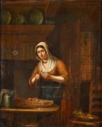 Elizabeth Alida Haanen (1807-1881) - The maid peeling, Antiek en Kunst, Kunst | Schilderijen | Klassiek