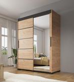 Kledingkast Fabio - Eiken - Industrieel - Modern, Huis en Inrichting, Kasten | Vitrinekasten, 150 tot 200 cm, Nieuw, Industrieel