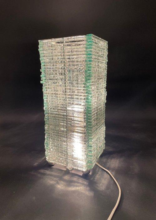 Lamp - Vintage sculpturale gestapelde glazen tafellamp –, Antiek en Kunst, Curiosa en Brocante