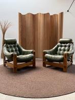 Grafton Everest - Fauteuil (2) - Leder, Eik - brutalisme, Antiek en Kunst, Antiek | Meubels | Stoelen en Banken