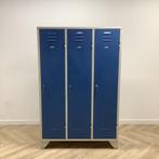 Tweedehands Garderobe/lockerkast 3 deurs, met hang en leg, Huis en Inrichting, Kasten | Kledingkasten, Ophalen of Verzenden, Gebruikt