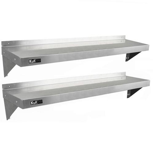 Professionele RVS Wandschappen met Console - 140 x 30 cm -, Huis en Inrichting, Woonaccessoires | Wandplanken en Boekenplanken