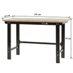 Werkbank zwart 150 cm met hardhouten blad - open model, Ophalen of Verzenden, Nieuw