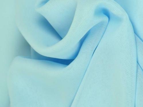 15 meter chiffon stof - Lichtblauw - 150cm breed, Hobby en Vrije tijd, Stoffen en Lappen, 120 cm of meer, 200 cm of meer, Blauw