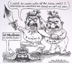 Pentekening Amerika - Soennieten vermoorden Al Qaida, Antiek en Kunst, Verzenden