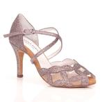 Dames Dansschoen Salsa, Bachata, Kizomba - Roze Glitter Brok, Verzenden, Nieuw