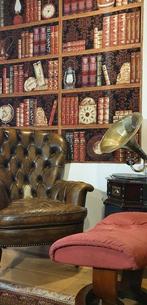 Exclusieve Wandtapijt Retro Boekenkast - 190x140cm -