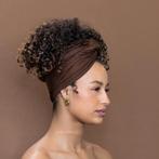 Bruine hoofddoek - Headwrap van stretchy Jersey stof, Ophalen of Verzenden, Nieuw