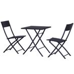 TRUUSK Bistroset Poly Rattan 3-Delig - Balkonmeubelset - Zit, Verzenden, Nieuw