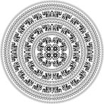 Mandala Wandkleed Rond Olifant Zwart/Wit (180 cm), Huis en Inrichting, Nieuw, Verzenden