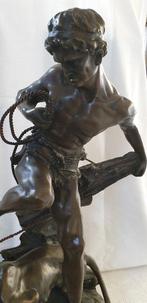 Barye - Beeld, Roman warrior fights a tiger - 20 kg - 60 cm