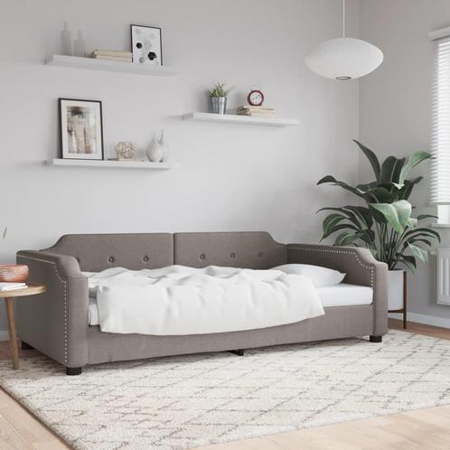 vidaXL Slaapbank 100x200 cm stof taupe, Huis en Inrichting, Slaapkamer | Bedden, 100 cm, 200 cm, Eenpersoons, Nieuw, Stof, Verzenden