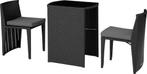 2dekans | tectake® - wicker bistroset, ruimtebesparend in, Tuin en Terras, Ophalen of Verzenden, Zo goed als nieuw