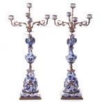 Kaarsenhouder (2) - Porselein, Brons - 85 cm!, Antiek en Kunst