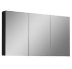 Spiegelkast Cuba 120 x 16 x 70 cm Zwart Mat Spiegelkast, Huis en Inrichting, Badkamer | Badkamermeubels, Verzenden, Nieuw, Spiegelkast