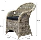 4 stuks Macau dining tuinstoel met handgat naturel rotan, Tuin en Terras, Tuinstoelen, Ophalen of Verzenden, Nieuw