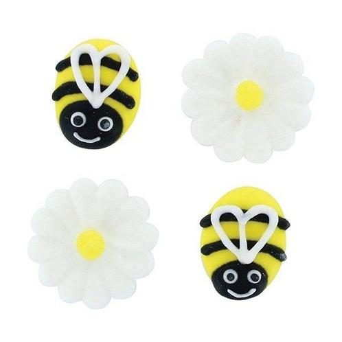 Culpitt Suikerdecoratie Bijen & Madeliefjes 25mm 12st., Hobby en Vrije tijd, Taarten en Cupcakes maken, Nieuw, Verzenden