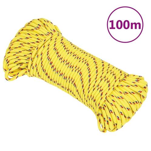 vidaXL Boot touw 3 mm 100 m polypropyleen geel, Doe-het-zelf en Verbouw, IJzerwaren en Bevestigingsmiddelen, Nieuw, Verzenden