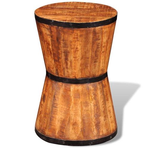 vidaXL Kruk zandlopervormig ruw mangohout, Huis en Inrichting, Stoelen, Bruin, Nieuw, Verzenden