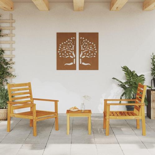 vidaXL Tuinfauteuil 2 stuks 66,5 x 65 x 81 cm massief, Tuin en Terras, Tuinsets en Loungesets, Nieuw, Hardhout, Verzenden